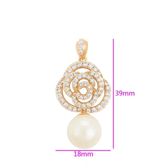 Last 1 🔥 Pearl Necklace | 18K Gold Plated | Zircon Luxury Jewelry - Picture 2 of 10